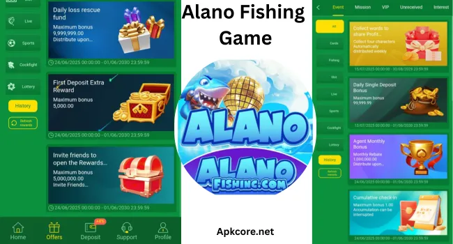 Rewards of Alano Fishing Game