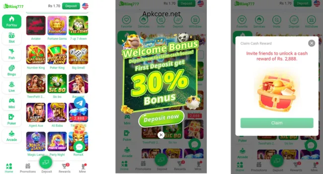 Rizq777 Game rewards
