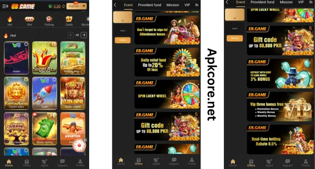 Popular Games and rewards of E8 Game