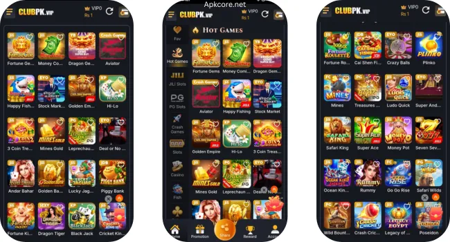 Popular Games of Club PK